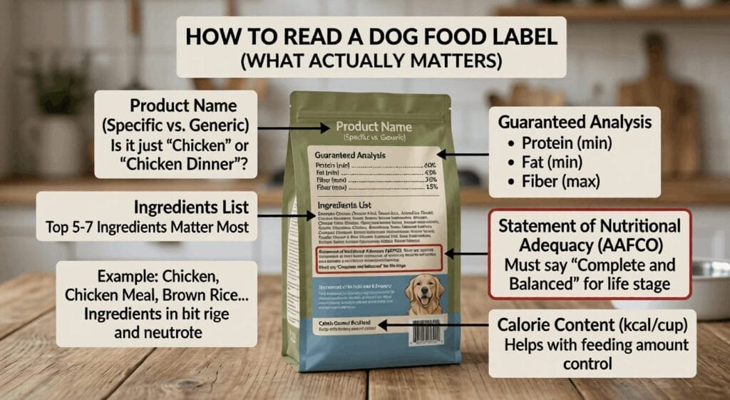 How to Read a Dog Food Label (What Actually Matters)