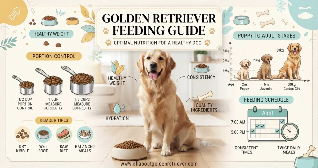 Golden Retriever Feeding Chart by Age & Weight (2026)