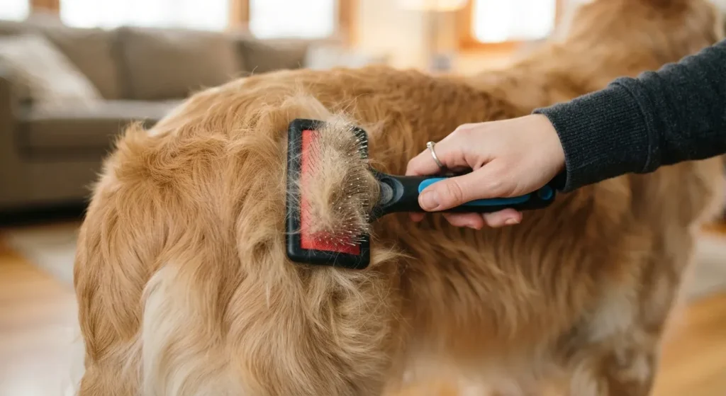 Shedding means brushing 3 to 4 times a week