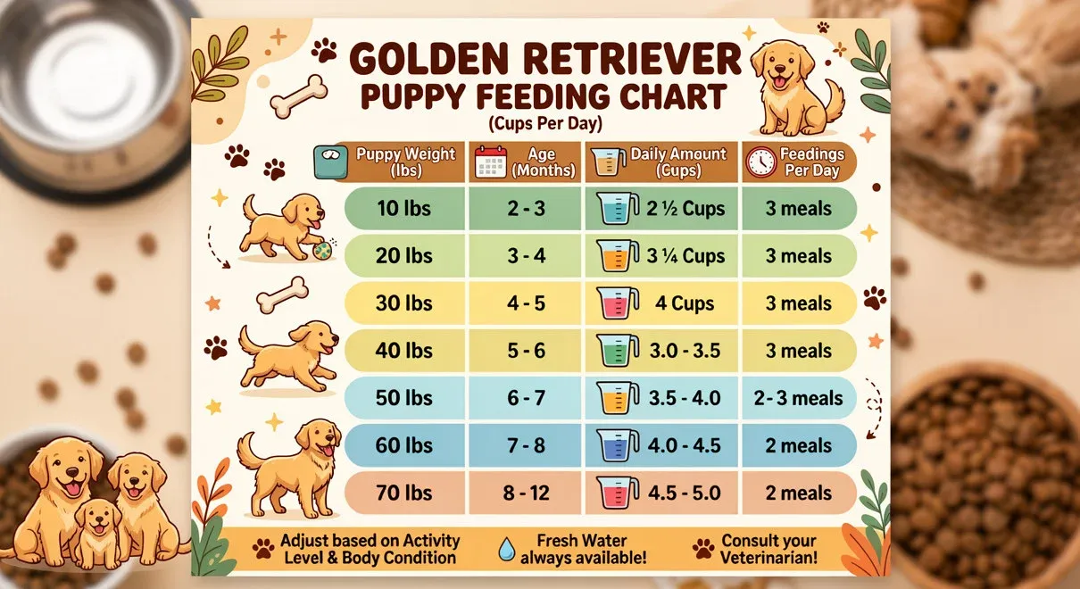 A Golden Retriever Puppy Feeding Chart 